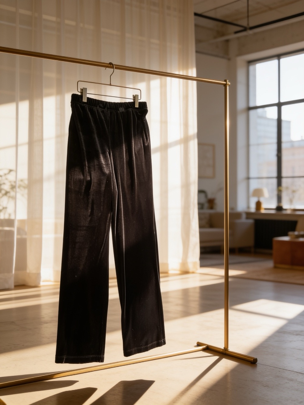 Alfred Dunner Black Velvet Straight-Leg Pants Sz 10 Short. NWT